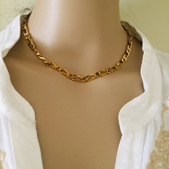 Monet Vintage gold tone figaro chain bracelet